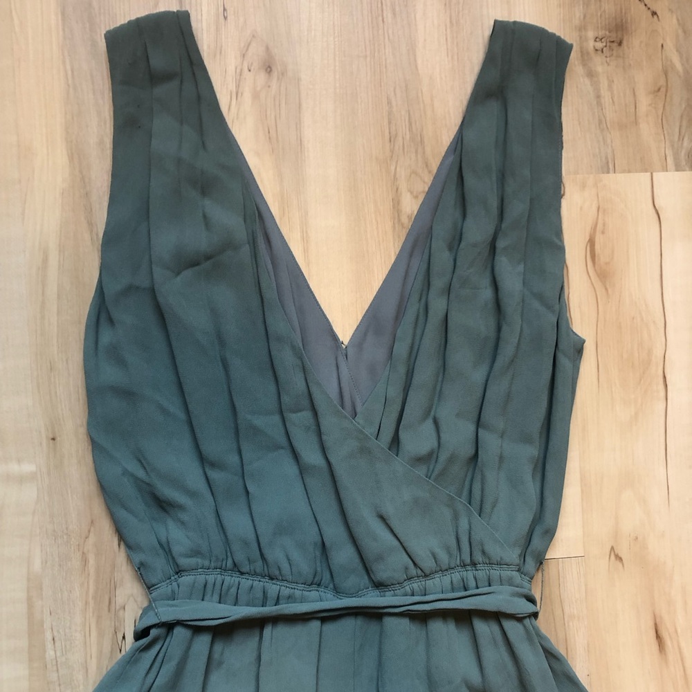 Babaton Maximilion Sleeveless V-Neck Wide-Leg Jumpsuit Teal Blue Green - Picture 8 of 12